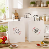 Sacs en papier kraft personnalisés, écologiques, biodégradables, de qualité alimentaire, recyclables, avec poignées à cordon, pour restaurant, bougies