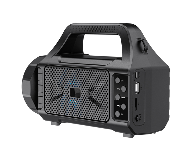 Portable Wireless Speaker With Double Solar Panels Multi-Functional Lantern with BT Speaker Bright Flashlight FM Radio