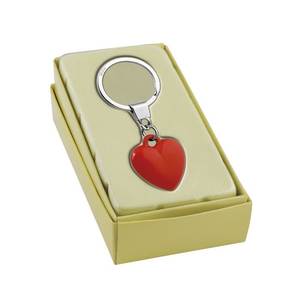 Llavero Personalizado con Forma de Corazón en Metal Rojo - Product Image 2