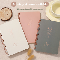 Carnet de notes portable A5 à spirale avec couverture en papier, série Plantes et Fleurs, vente en gros d'usine