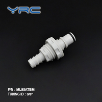 Connecteur rapide en plastique YRC déconnecté, extrémité mâle sans fuite avec valve à travers l'installation de la plaque