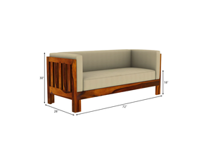 Ensemble de canapés en bois élégant Jodhpuri Woods Seltos 3+1+1 places, structure en bois massif robuste, sièges élégants et confortables - Product Image 4