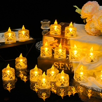 Bougie électronique LED Veilleuse Romantique à Réfraction de Lumière Rose, Ornement de Bureau, Cadeau de Mariage pour Remise de Diplôme, Design Piliers en Papier de Riz