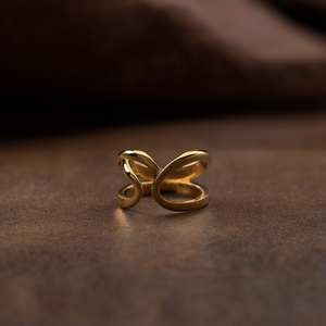 Fashion <b>Rings</b> 316L Stainless Steel PVD Gold Plating Sustainable Resistant Open Design Stackable <b>Ring</b> - Product Image 3
