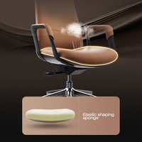 Chaise de bureau moderne en cuir, pivotante, réglable en hauteur, avec dossier confortable, idéale pour l'étude et le travail.