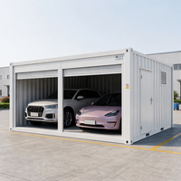 Garage modulaire en acier portable OEM populaire avec portes à double volet roulant pour le stationnement de deux voitures et le rangement sécurisé des outils
