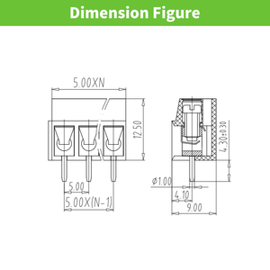 Khối Đầu Cuối Vít Pcb Giá Cả Cạnh Tranh Đầu Nối Điện Khoảng Cách 5.0Mm 250V 24A - Product Image 3