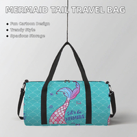 Sac de voyage pliable en polyester à fermeture éclair, motif queue de sirène 3D, grande capacité, étanche, durable, idéal comme cadeau