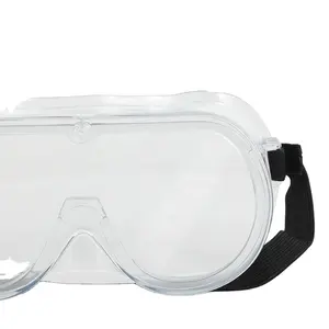 แว่นตาโปร่งใสเฟรมใหญ่ระบายอากาศป้องกันการกระเด็นและทนต่อสารเคมีเพื่อการปกป้องดวงตา