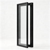 Ventana de Aluminio con Marco Delgado y Rotura de Puente Térmico, Doble Acristalamiento de Vidrio Bajo Emisivo, Ahorro Energético, de Piso a Techo, Tamaño Personalizado, Abatible
