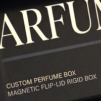 Confezione Regalo Premium Personalizzata per Eau De Parfum Nera e Scatola Magnetica per Fragranze con Scatola di Carta per Profumo