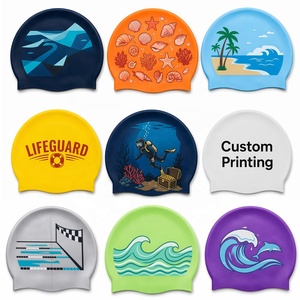 Gorros de Natación de Silicona Suave con Logotipo Personalizado del Fabricante, Gorro de Natación de Silicona Impermeable con Impresión Personalizada para Niños y Adultos - Product Image 1