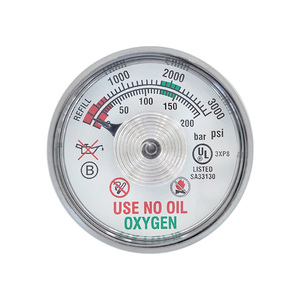 Factory Direct <strong>Sales</strong> Dial 40MM 3000PSI UL Approved Use No Oil Oxygen Pressure Gauge <strong>Barometer</strong> - Product Image 1