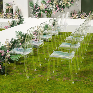 Venta al por mayor de muebles de hotel para banquetes moderno de plástico con respaldo alto de vidrio transparente para eventos, <span class=keywords><strong>alquiler</strong></span> transparente para bodas, sillas acrílicas - Product Image 1