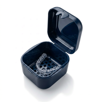 Boîte de rangement orthodontique haut de gamme en gros avec filtre, boîte de nettoyage pour prothèses dentaires, conteneur étanche pour appareil dentaire en voyage