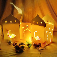 DAMAI 10 PCS Candy White Castle Stars and Moon Party Décoration créative pour Eid Mubarack et Ramadam Candy Box Coffret Cadeau