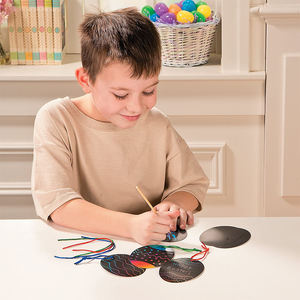 Peinture magique d'animaux lapin et carottes, papier à gratter, dessin animé, Art arc-en-ciel, avec bâton en bois - Product Image 5