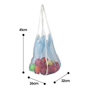 OEM/ODM personalizado de mango largo reutilizable fruta producir bolsas de malla bolsa de red para la compra de comestibles para súper mercados - Product Image 6