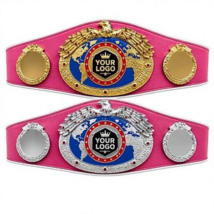เข็มขัดแชมป์มวยไทย MMA หนังแท้แบบสั่งทำพิเศษ - เข็มขัดมวยปล้ำระดับมืออาชีพสไตล์ WBO ดีไซน์ระบายอากาศได้ - Product Image 1