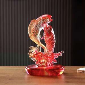 Handmade pha lê hiện đại cá figurine sang trọng Bộ sưu tập cho thiết kế nội thất giáng sinh nhật đảng ủng hộ tinh thể độc đáo - Product Image 3