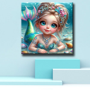 Kit Thème Plage Marine Mosaïque Étoile <span class=keywords><strong>de</strong></span> Mer Coquillage Peinture Diamant Mosaïque 5D Résine Carrée Sirène Mignonne pour Bricolage et Décoration Maison ASF2846 - Product Image 2