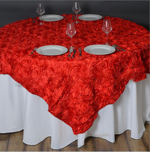 Khăn Trải Bàn Hoa Hồng Satin 3D Tùy Chỉnh Khăn Trải Bàn Cho Tiệc Cưới Trang Chủ - Product Image 1