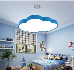 24W controle remoto Kindergarten nuvem lâmpada dimmable led lustre infantil quarto levou luz de teto levou lâmpada pingente