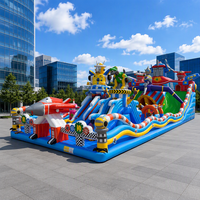 Château gonflable sur le thème des animaux, nouvelle conception Atrium, avec toboggan, en PVC écologique, capacité 2400 kg, aire de jeux extérieure pour enfants