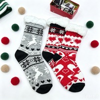 Chaussettes d'intérieur épaisses et moelleuses en tricot, douces et confortables, à double couche, pour la chambre en hiver