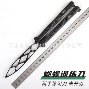 Cuchillo de práctica tipo mariposa KS 4950TR, sin afilar, cuchillo de práctica tipo mariposa totalmente de acero - Product Image 2