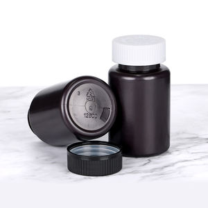 Flacon capsule en HDPE noir 100ml 120ml 150ml 200ml, conteneur pour pilules et vitamines, bouchon métallique résistant aux enfants, logo personnalisable - Product Image 2