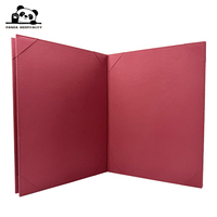 Ensemble de porte-menus 4 vues en lin rouge bordeaux de qualité supérieure, liste des vins, menu principal avec logo estampé à chaud doré