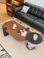Table basse réglable en placage de noyer haut de gamme, garantie 1 an, pour salon, design moderne, mobilier de maison, style panneau en bois