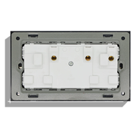 MVAVA Factory UK British PC Frame 2 Gang 2 Way 13A Energía eléctrica de seguridad Toma de interruptor de luz de pared de doble salida con USB tipo C