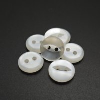 Boutons ronds à dos plat en plastique écologique nacré blanc à 2 trous avec perles, vente en gros d'usine