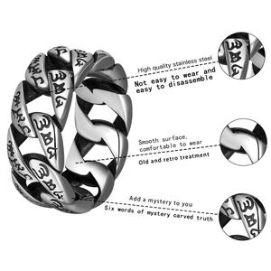 Anillo de Moda para Hombre, Estilo Biker, de Acero Inoxidable, Gótico Punk Satánico, Anillos de Titanio para Hombre, Joyería - Product Image 4