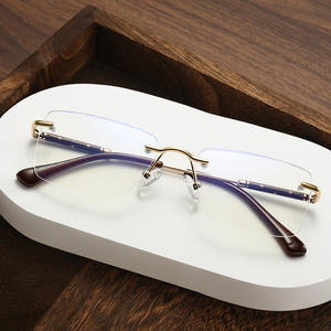 Gafas de lujo para hombre, bloqueador de luz azul, metal dorado marrón, pequeño rectángulo, computadora sin marco 2025 - Product Image 2