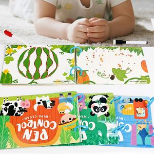 Cahier d'exercices de pré-écriture pour la maternelle : Puzzle de traçage, formes de dinosaures et animaux, livre d'activités de contrôle du stylo - Product Image 1