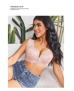 Reggiseno Plus Size con Chiusura Frontale, Senza Cuciture, Senza Ferretto, Push-up, con Schiena in Pizzo, Ultra Sottile, Traspirante, Vendita all'Ingrosso ODM - Product Image 4