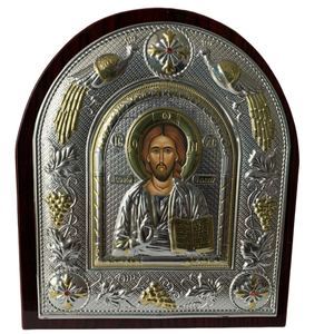 Icona in Legno <span class=keywords><strong>di</strong></span> Gesù su Foglio <span class=keywords><strong>di</strong></span> <span class=keywords><strong>Alluminio</strong></span>, Decorazione Ortodossa della Vergine Maria, Utensili per Chiesa, Artigianato Natalizio, Decorazione Pasquale Cattolica 15x17cm - Product Image 1