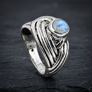 Artpalace 925 Sterling <b>Silver</b> <b>Silver</b> Plated Artisan Design Rainbow Moonstone Bezel Setting Gemstone <b>Rings</b> Unisex Wholesale - Product Image 3