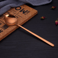 Cuillère à soupe coréenne ronde en acier inoxydable, cuillère de table domestique, placage multicolore argent et or, vente en gros