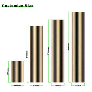 Décoration murale intérieure pour la maison 60x240cm Panneau en <span class=keywords><strong>bois</strong></span> Décoration murale Mdf Akupanel Panneau à lattes acoustiques insonorisées - Product Image 2