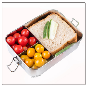 Stainless Steel 1200ml Leak-Proof BPA-Free Modern Children's <b>Lunch</b> <b>Box</b> with Three Compartments for Safe Food Preservation - Product Image 1