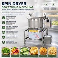 Hoge snelheid aardappelchips- en frietontvettingsmachine, groente- en fruitontwateringsdroger, saladeverwerkingsapparatuur