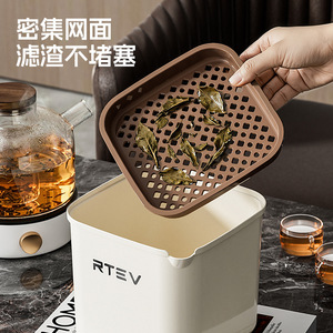 Rtev Desktop Tea Bucket 10L Dry Wet Separation Tea Filter Drain For Office Home Use - Product Image 2