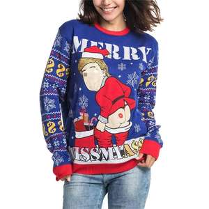 2025 personnalisé unisexe moche <span class=keywords><strong>noël</strong></span> <span class=keywords><strong>pull</strong></span> motif fleuri tricoté vacances <span class=keywords><strong>pull</strong></span> Style décontracté avec Logo avant pour la saison d'hiver - Product Image 2