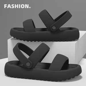 Sandales d'été tendance respirantes pour femmes, à double sens, semelles épaisses antidérapantes, bout ouvert, fermeture à enfiler pour la plage - Product Image 2