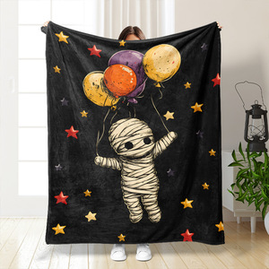 Manta de Franela con Motivos de Halloween, Manta para Siesta, Decoración Otoñal, Ideal para el Día de las Brujas, Suave al Tacto, Reversible, para Cama, Sofá o Sillón - Product Image 1