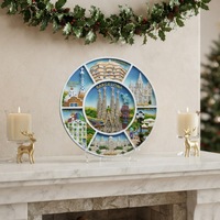 Assiettes rondes décoratives personnalisées, en résine, accessoires pour décoration de maison, Souvenir, pour tourisme